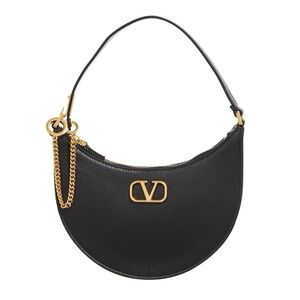 Valentino Garavani Black Shoulder Bag with Gold accents